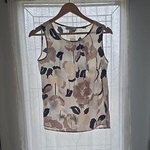 Nine West Floral Sleeveless Silky Blouse